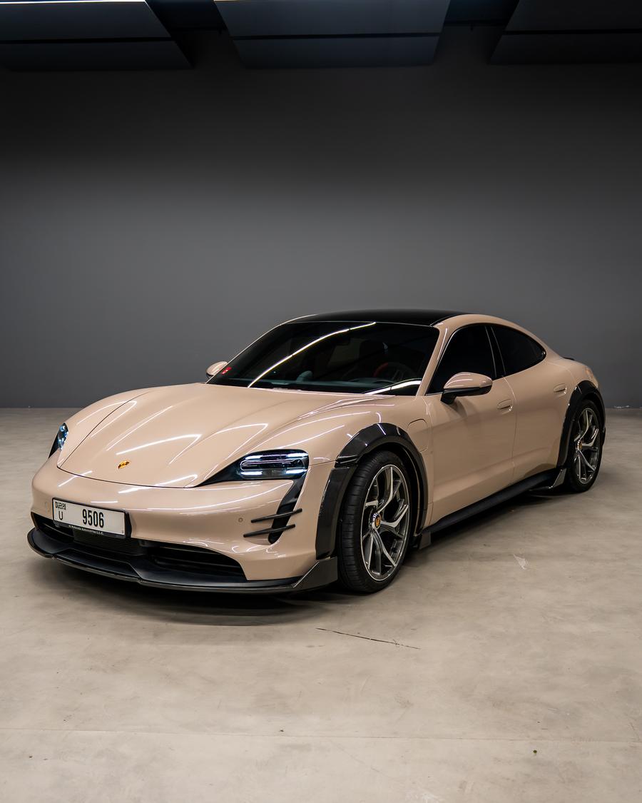 Porsche Taycan, front three-quarter view