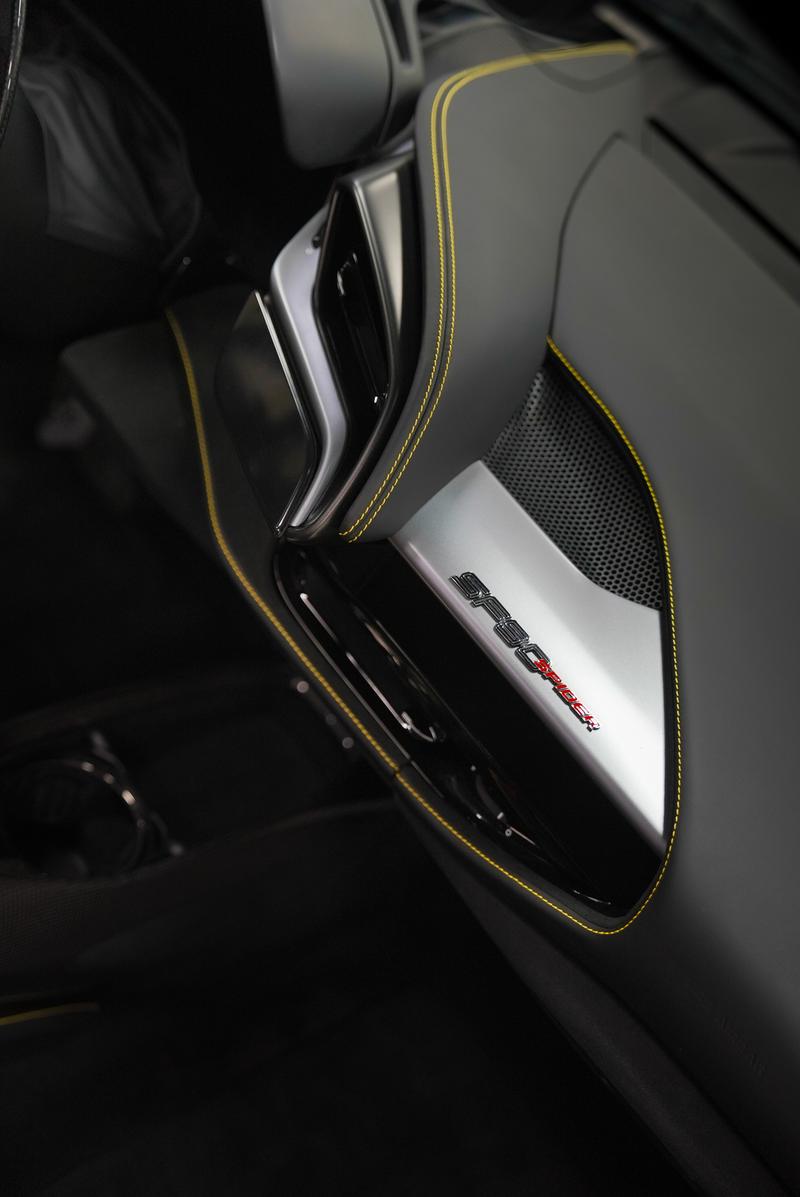 Bespoke car interior, contrast stitching